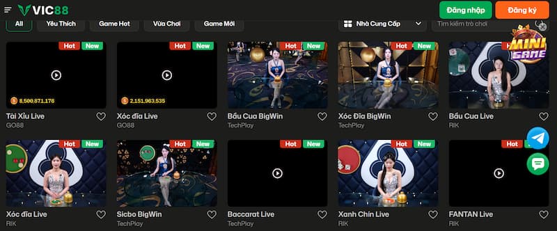 Đăng ký 3 Tài khoản Vic88 hợp lệ